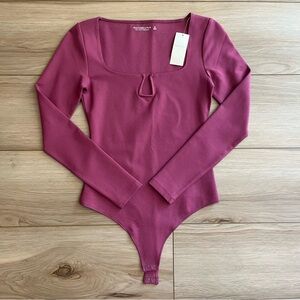 Abercrombie & Fitch Mauve Pink Square Neck Bodysuit